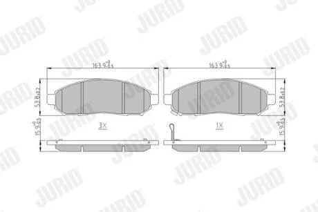 NISSAN гальмівні колодки передн..Murano,Navara,Pathfinder 05- сист.Tokico JURID 573431J
