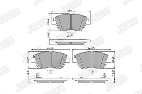 HYUNDAI гальмів.колодки передн. NF,Kia Optima 09- JURID 573462J