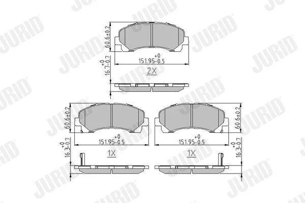 ISUZU Колодки торм. передн.D-Max I,II JURID 573467J (фото 1)