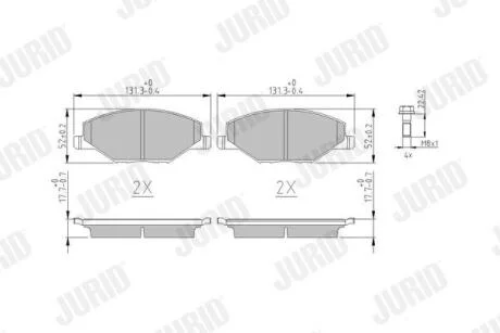 VW Тормозные колодки Polo 11-,Skoda Fabia JURID 573601J
