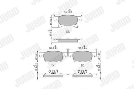 OPEL колодки гальм. передн. Corsa E 1,0-1,4 14-, Adam JURID 573657J