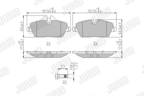 BMW гальмівні колодки передні 1 E87 JURID 573733J