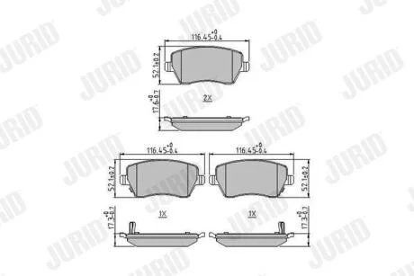 SUZUKI гальмівні колодки передн.Swift,SX4,Opel Agila 05-,Nissan Note,Micra 05- JURID 573770J