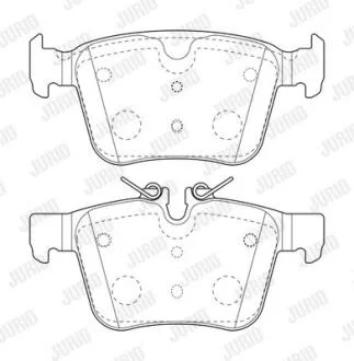 LANDROVER К-т задніх гальм. колодок Discovery Sport 2,0-2,2 14-, Range Rover Evoque 2,0-2,2 11- JURID 573772J