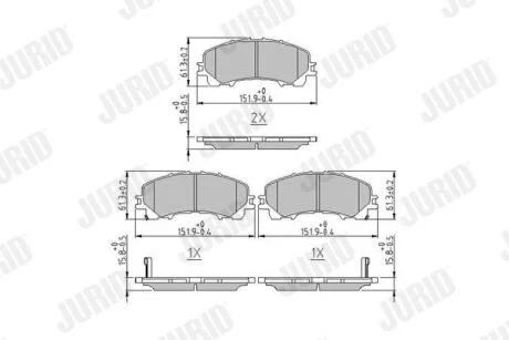 NISSAN колодки гальм. передн. X-Trail 1.6dCi 13-,Infiniti Q50 JURID 573789J