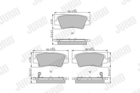 KIA Гаьмівні колодки задн.Carens,Ceed,Soul,Hyundai i10,20,30,40,Tucson JURID 573816J