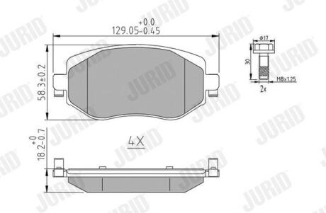 RENAULT гальмівні колодки передні MEGANE IV JURID 573842J