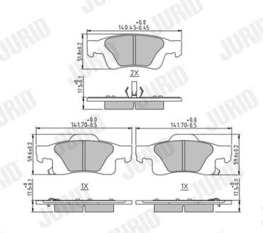 Гальм. колод. задн. JEEP Grand Cherokee 11- JURID 573860J