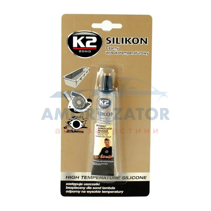 SIL BLACK-BLIS (BLACK SILICON +350С) 21g Силікон герметик (чорний, блістер) х24 K2 B2150N (фото 1)