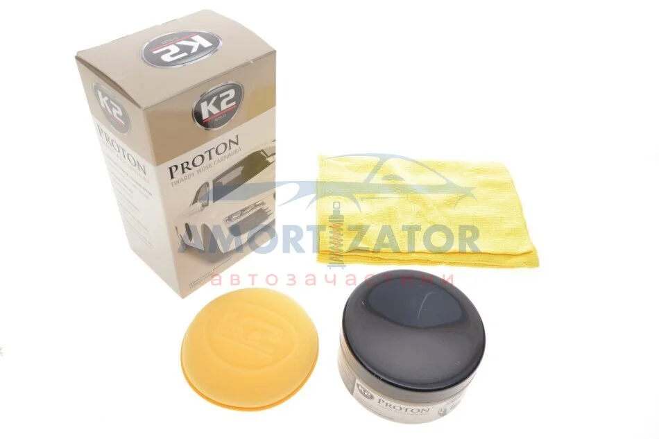 Поліроль восковий для кузова з губкою та ганчіркою / GOLD PROTON 200G K2 G040 (фото 1)