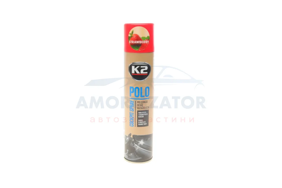 Поліроль для торпедо "полуниця" / PERFECT POLO COCKPIT SPRAY 300ML STRAWBERRY K2 K403TR (фото 1)