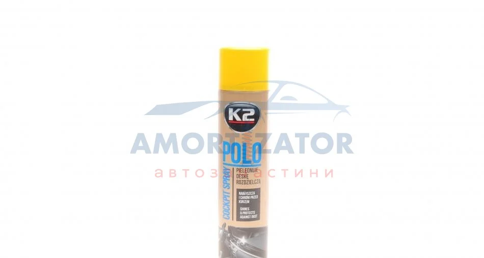Поліроль для торпедо "лимон" / PERFECT POLO COCKPIT SPRAY 600ML LEMON K2 K406CY (фото 1)