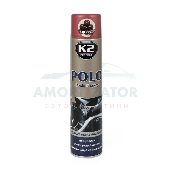 Поліроль для торпедо "вишня" / PERFECT POLO COCKPIT SPRAY 600ML CHERRY K2 K406WI (фото 1)