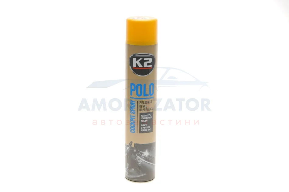 Поліроль для торпедо "персик" / PERFECT POLO COCKPIT SPRAY 750ML PEACH K2 K407BR0 (фото 1)