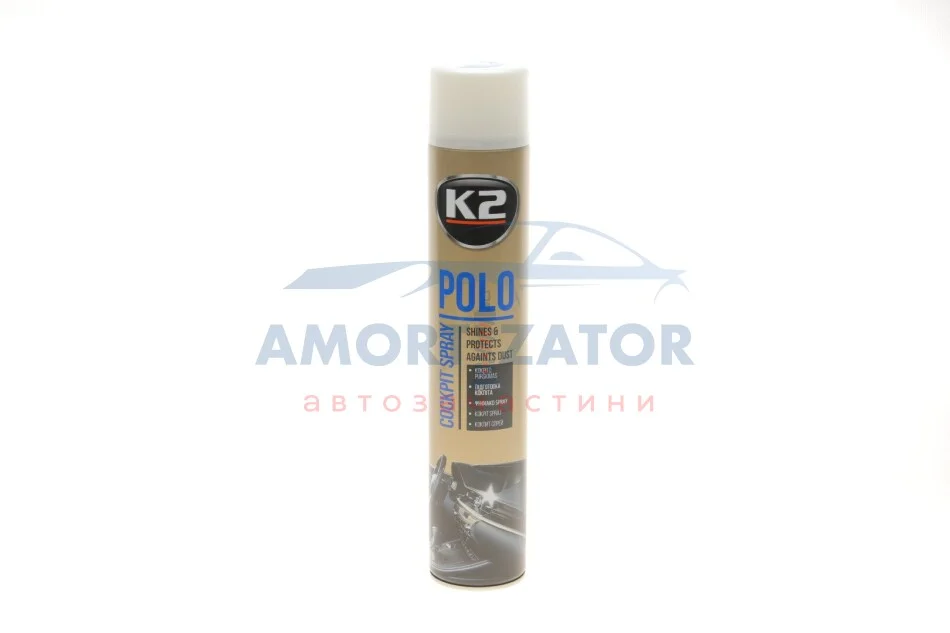 Поліроль для торпедо "фреш" / PERFECT POLO COCKPIT SPRAY 750ML FRESH K2 K407FR1 (фото 1)