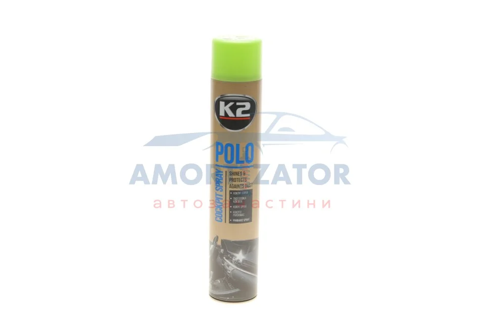Поліроль для торпедо "зелене яблуко" / PERFECT POLO COCKPIT SPRAY 750ML GREEN APPLE K2 K407ZJ1 (фото 1)
