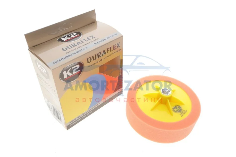 Губка полірувальна середня для лакофарбових покриттів/ DURAFLEX FOAM PAD WITH BACKING PLATE MEDIUM CUT 150X50mm K2 L642 (фото 1)