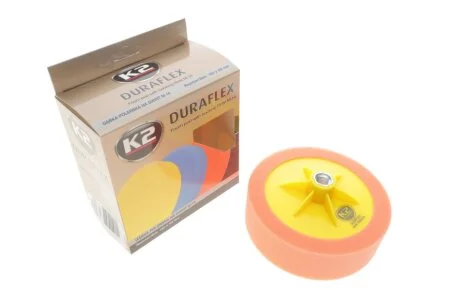Губка полірувальна середня для лакофарбових покриттів/ DURAFLEX FOAM PAD WITH BACKING PLATE MEDIUM CUT 150X50mm K2 L642
