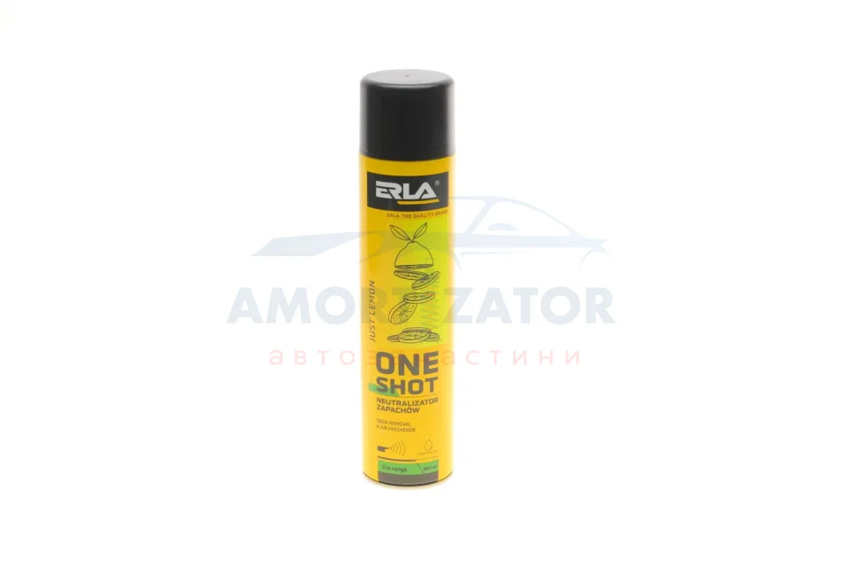 Нейтралізатор запаху та освіжувач повітря "лимон"/ERLA ONE SHOT JUST LEMON 600ML K2 R424 (фото 1)