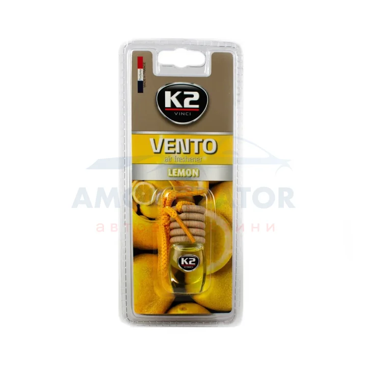 Автомобільний ароматизатор (освіжувач) повітря "лимон", блістер / VINCI VENTO LEMON 8ML K2 V455 (фото 1)