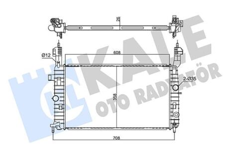 OPEL Радіатор охолодження двиг. Meriva A 1.4/1.8 Kale 342070