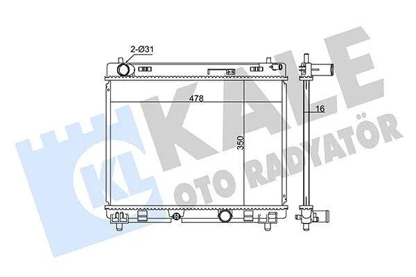 TOYOTA радіатор охолодження Yaris 1.4 D-4D 05- KALE 342140 (фото 1)