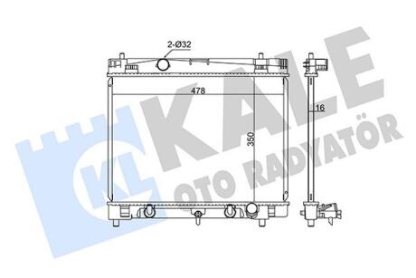 TOYOTA Радіатор охолодження двиг. (з АКПП) Yaris 1.0/1.3 05- Kale 342210