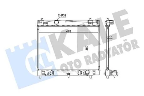 TOYOTA Радіатор охолодження двиг. (з АКПП) Yaris 1.0/1.3 05- KALE 342210