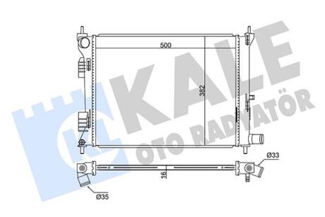 HYUNDAI Радіатор охолодження i20, Solaris, Veloster, Kia Rio III 1.25/1.6 10- Kale 342285