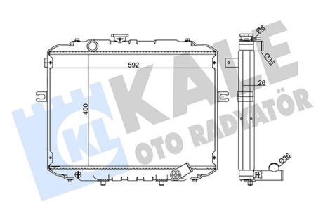 HYUNDAI радіатор охолодження H100,H-1 2.5D 97- Kale 342295