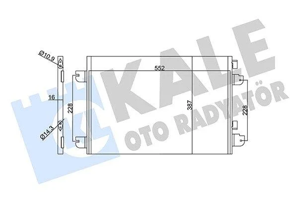 RENAULT Радіатор кондиціонера (конденсатор) Megane I, Dacia Logan, Sandero KALE 342830 (фото 1)