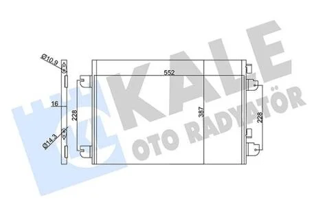 RENAULT Радіатор кондиціонера (конденсатор) Megane I, Dacia Logan, Sandero KALE 342830
