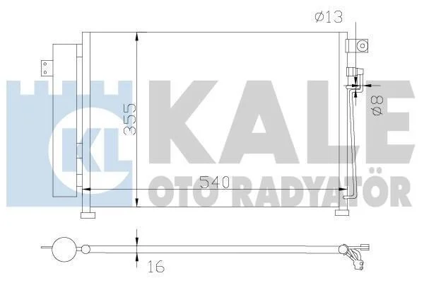 KIA Радіатор кондиціонера (конденсатор) Rio II 1.5CRDi 05- KALE 343125 (фото 1)