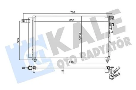 KIA Радіатор кондиціонера (конденсатор) Rio II 1.4/1.6 05- KALE 345235