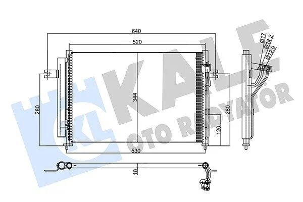 HYUNDAI Радіатор кондиціонера (конденсатор) Getz 1.1/1.6 02- KALE 345430 (фото 1)