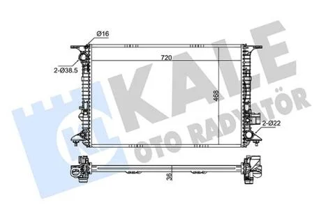 VW радіатор охолодження Audi A8 10- KALE 345855