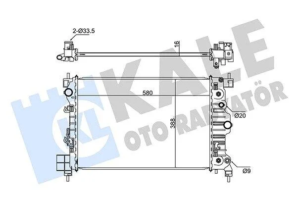CHEVROLET Радіатор охолодження двиг. (з осушувачем) AVEO 1.6 11- KALE 346080 (фото 1)