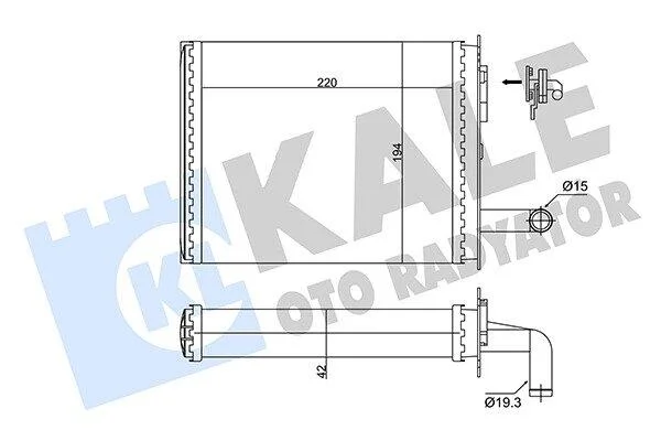 FIAT Радіатор опалення Albea,Palio,Strada KALE 346345 (фото 1)