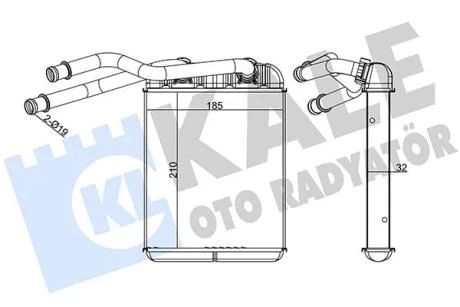 VW Радіатор опалення Amarok, Touareg, Porsche, Audi Q7 06- KALE 346740