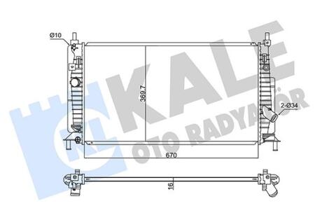 MAZDA радіатор охолодження Mazda 3 1.6/2.0 08- Kale 347875