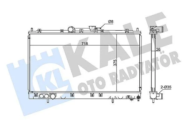 MITSUBISHI радіатор охолодження Galant VI 2.0/2.5 96- KALE 347975 (фото 1)