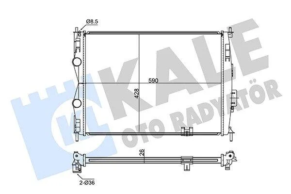 NISSAN Радіатор охолодження Qashqai 1.6/2.0 1.6/2.0 09- KALE 348045 (фото 1)