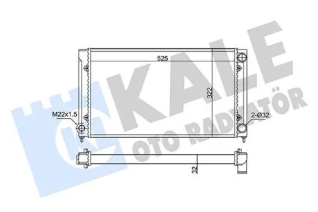 VW радіатор охолодження Passat 1.6/1.8 88- KALE 348275