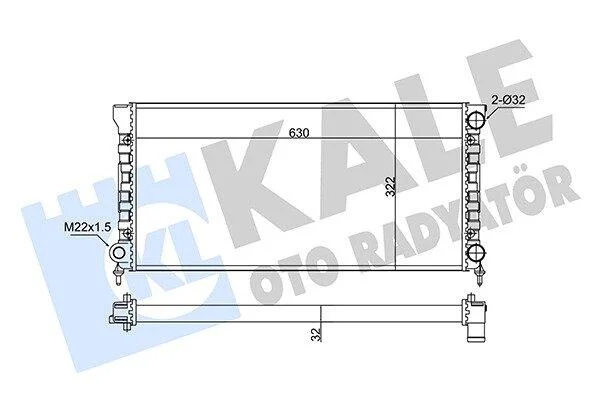 VW радіатор охолодження Passat 1.8/2.0 88- KALE 348285 (фото 1)