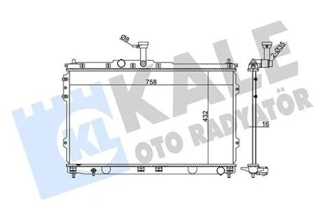 HYUNDAI радіатор охолодження H-1 2.4/2.5CRDi 08- KALE 348345