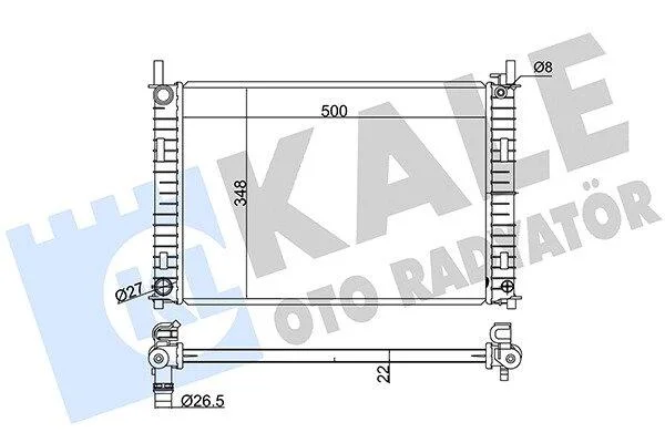 FORD Радіатор охолодження Fiesta V,Fusion 1.25/1.6 01-,Mazda 2 KALE 349500 (фото 1)
