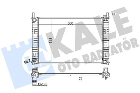 FORD Радіатор охолодження Fiesta V,Fusion 1.25/1.6 01-,Mazda 2 KALE 349500