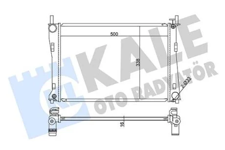 FORD Радіатор охолодження двиг. Fiesta V,Fusion,Mazda 2 1.25/1.6 01- KALE 349600