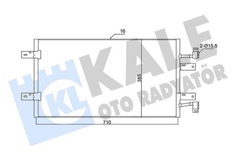 RENAULT Радіатор кондиціонера (конденсатор) без осушувача Trafic II, Opel Vivaro, NISSAN 2.0/2.5cDi 06- Kale 350720