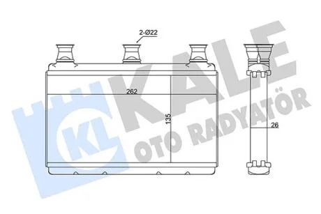 BMW Радіатор опалення 5 E60, 6 E64 03- KALE 352075